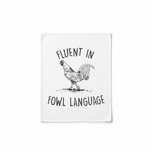 Source Unknown White Kitchen Towel with Rooster Design